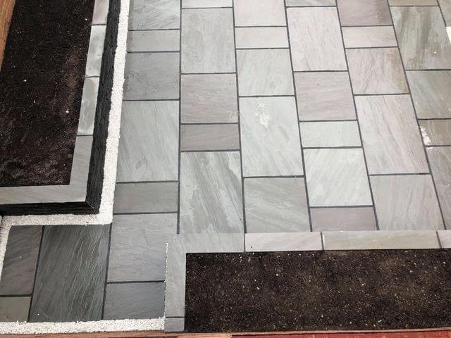 Kandla Grey Indian Sandstone Paving - 900 x 600 mm - Tumbled