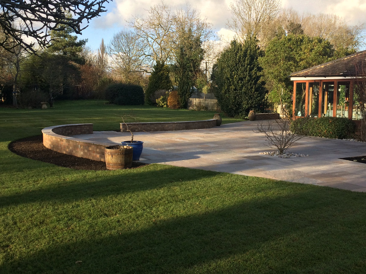 Autumn Brown Indian Sandstone Paving - 600 x 600 mm - Riven