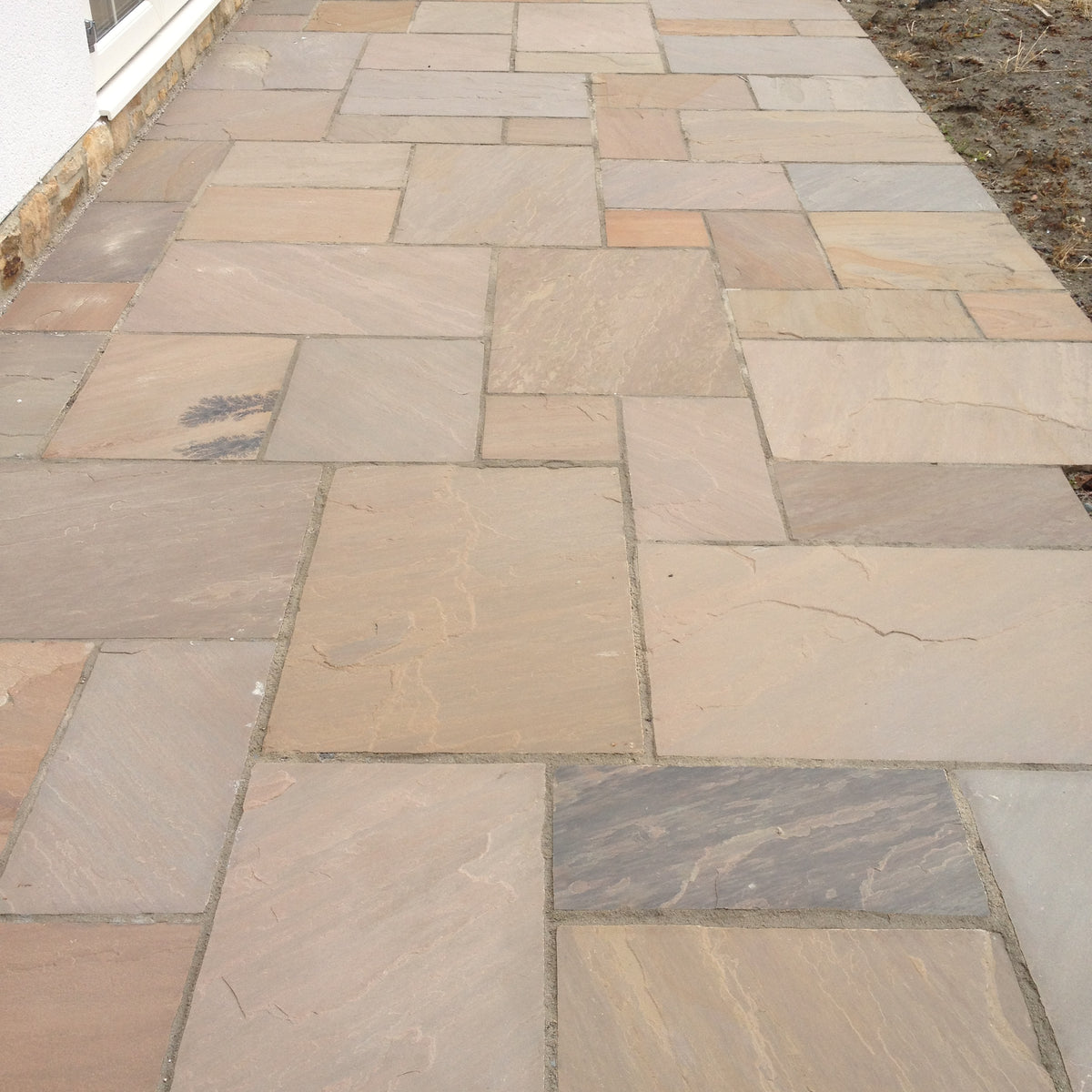 Autumn Brown Indian Sandstone Paving 900 x 600 mm Riven Decorative Paving