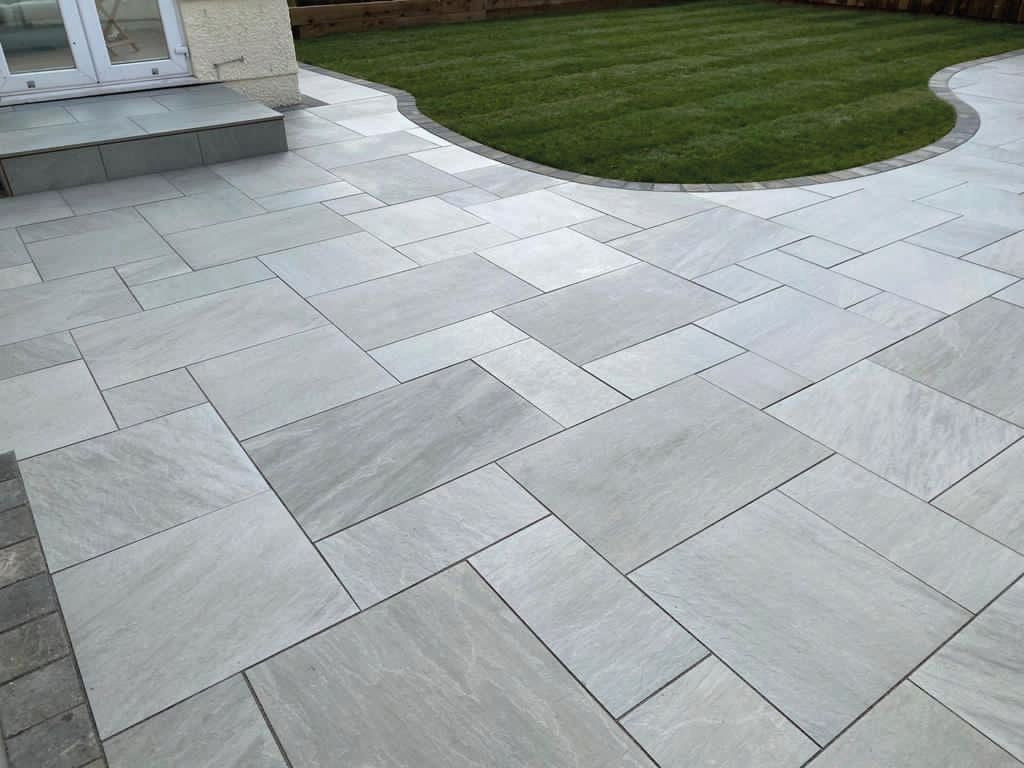 Kandla Grey Porcelain Patio Kit Decorative Paving