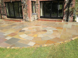 Buff Indian Sandstone Paving - 600 x 600 mm - Riven