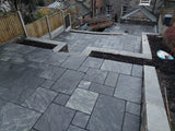 Saga Black Indian Sandstone Patio Kit - Tumbled