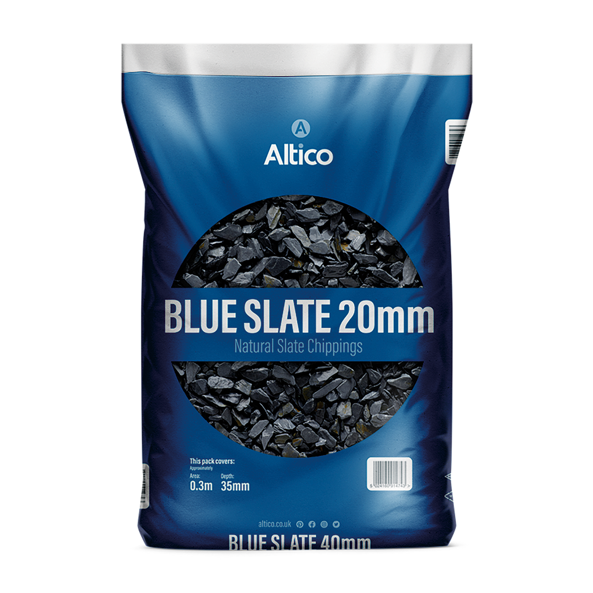 Blue Slate 40mm chippings Large Pack