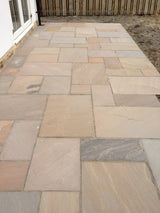 Autumn Brown Indian Sandstone Paving - 600 x 600 mm - Riven