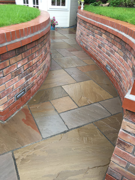 Raj Green Indian Sandstone Paving 600 x 600 mm - Riven