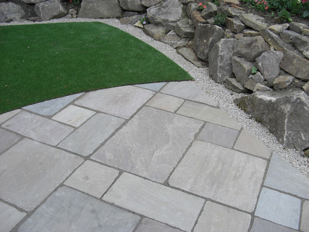 Kandla Grey Indian Sandstone Paving - 600 x 600 mm - Tumbled