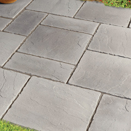Kandla Grey Indian Sandstone Paving - 600 x 600 mm - Tumbled