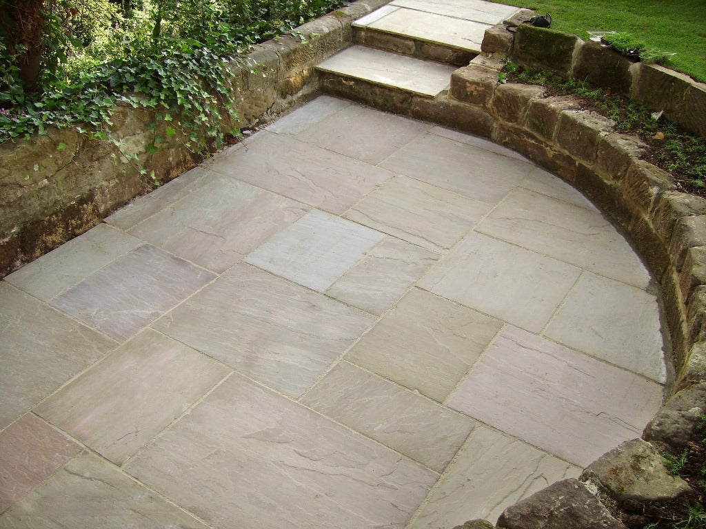 Raj Green Indian Sandstone Paving 900 x 600 mm - Riven