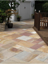 Buff Indian Sandstone Patio Kit - Riven